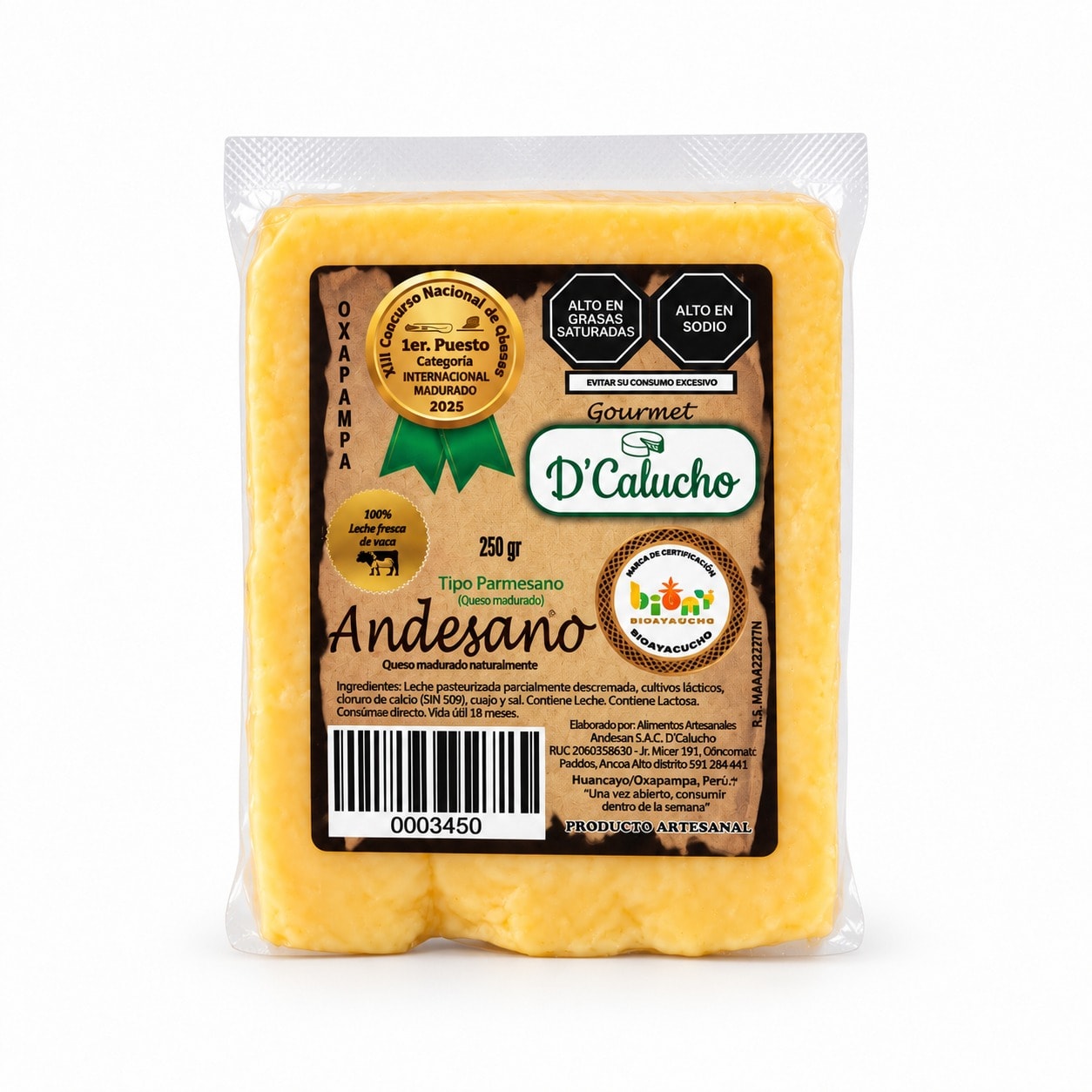 Queso tipo parmesano de Oxapampa